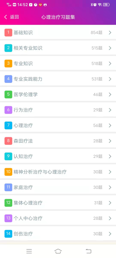 心理治疗中级总题库最新版v6.2.4截图2