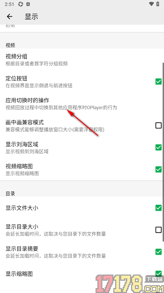 播放器OPlayer手机版设置应用切换时以画中画播放视频的方法