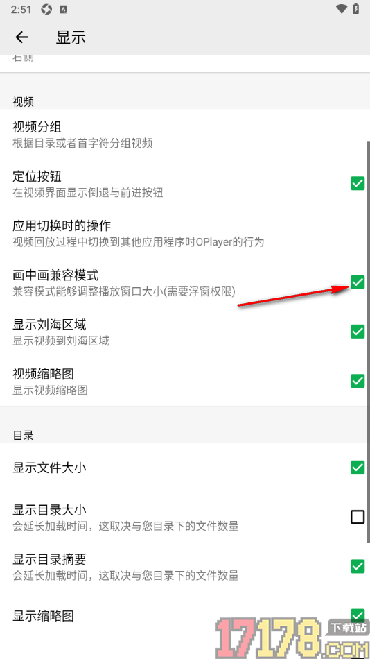 播放器OPlayer手机版设置启用画中画兼容模式的方法
