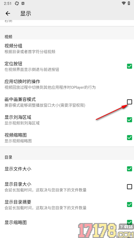 播放器OPlayer手机版设置启用画中画兼容模式的方法