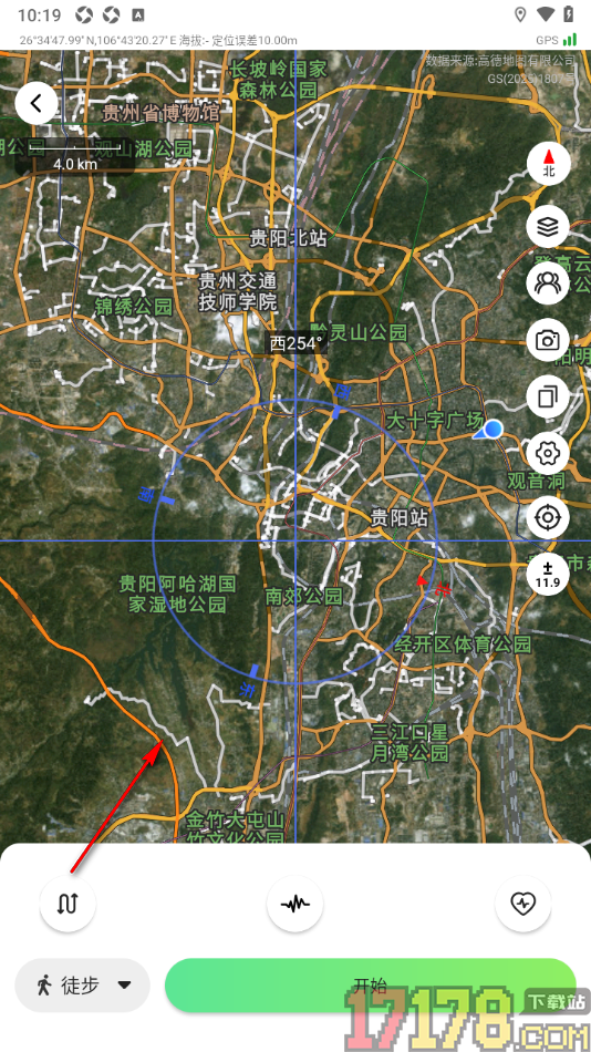 六只脚手机版设置地图上显示大指南针的方法